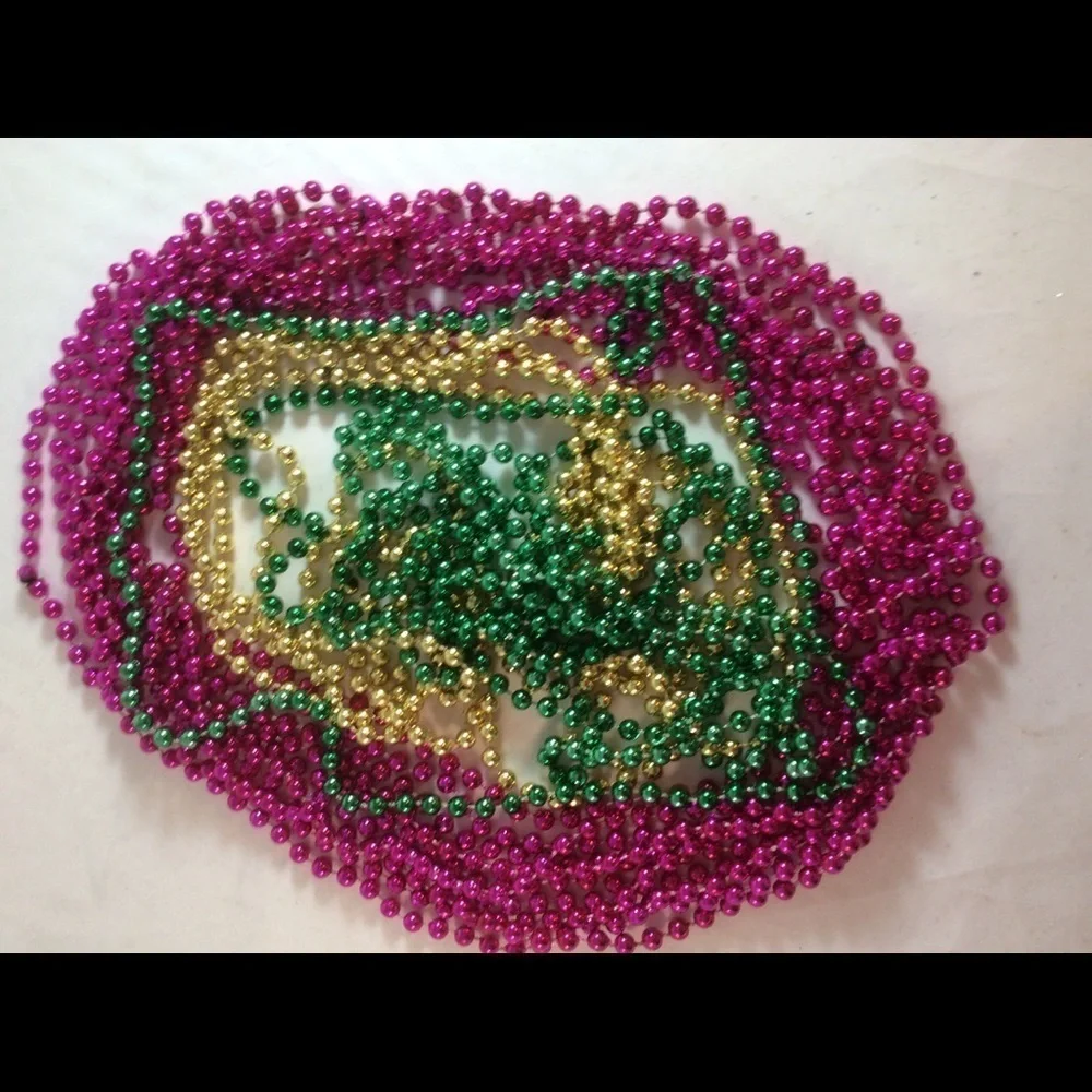 Mardi Gras Beads Bundle New Colors Magenta Green Gold 18 Strands